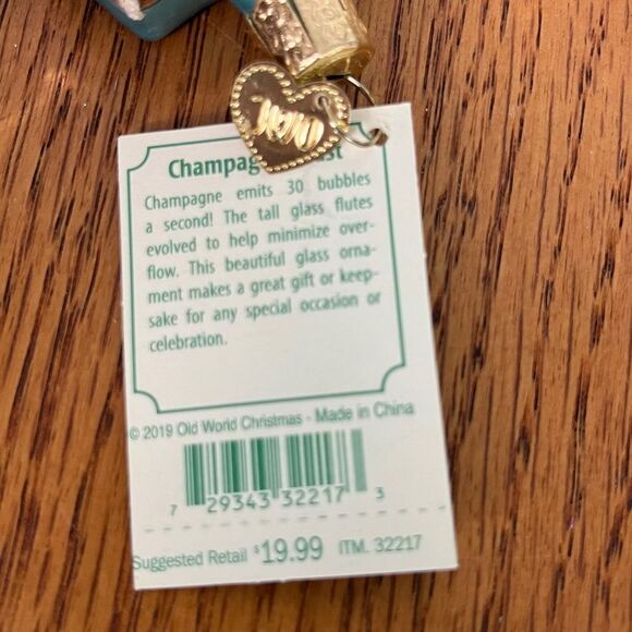 Old World Christmas “Congratulations” Champagne Glasses & confetti Ornament NWT - Picture 4 of 7